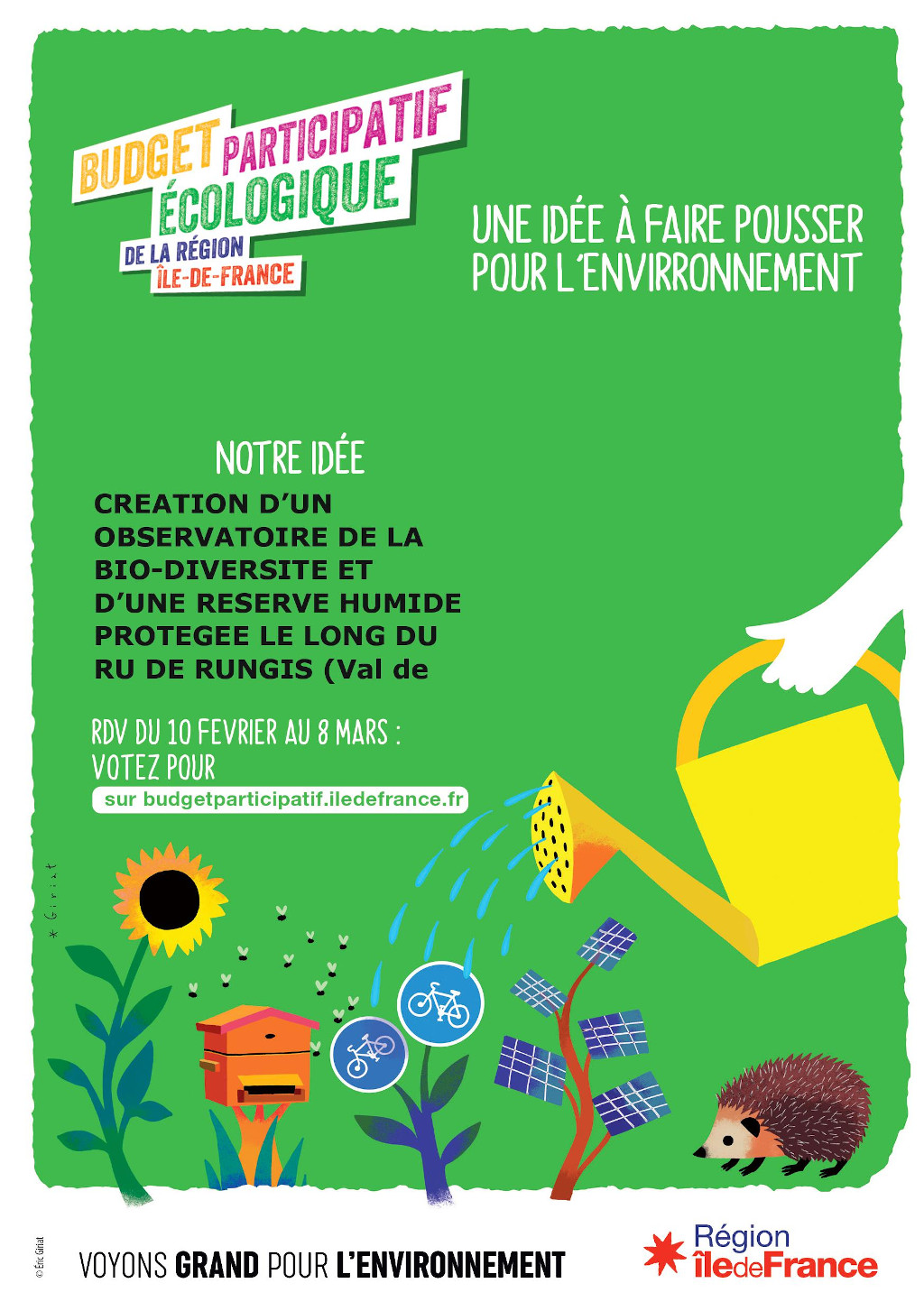 Lire la suite à propos de l’article Votez pour le projet de L’ARDEN (Association Rungissoise de Défense de l’Environnement et de la Nature)