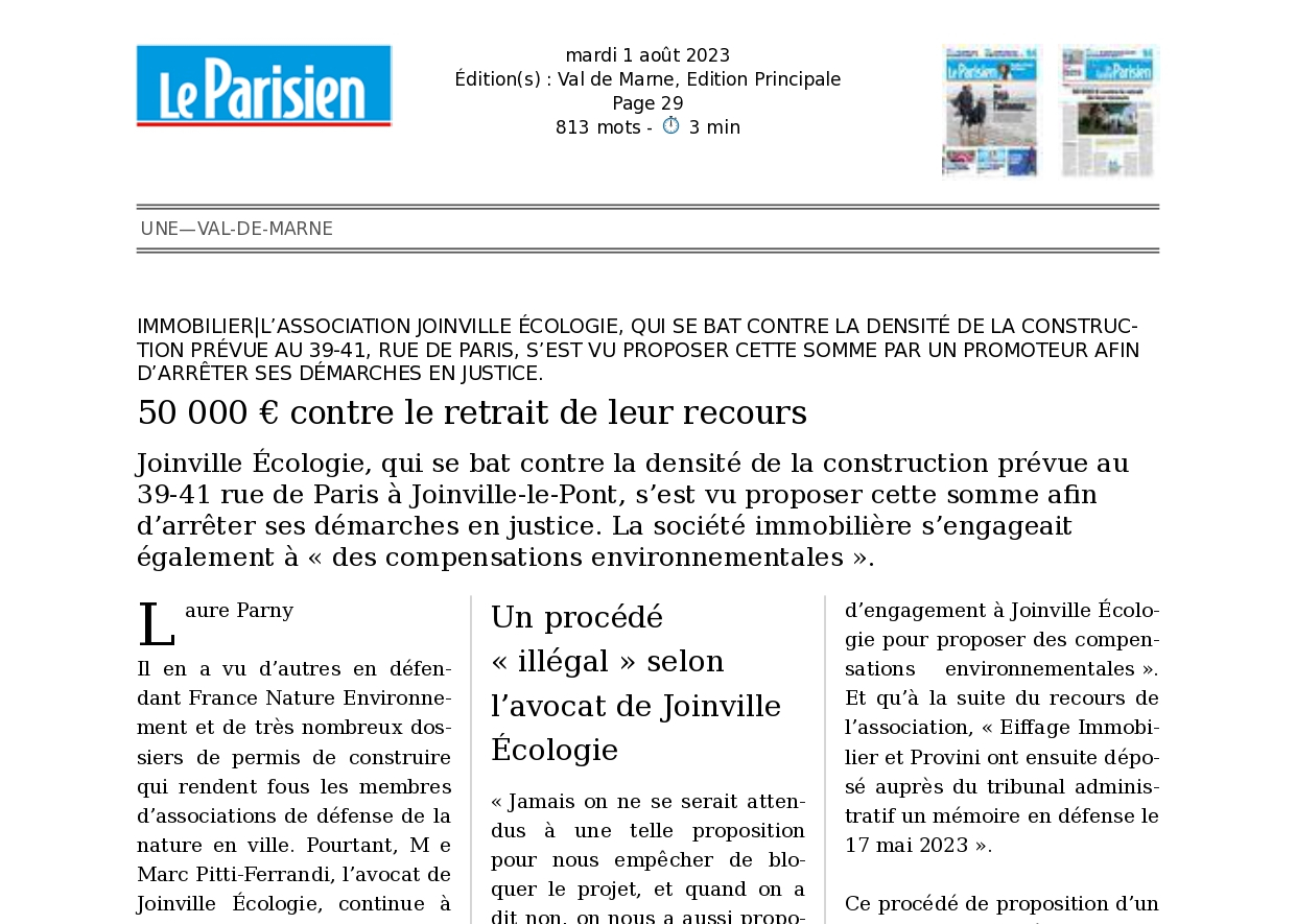 Lire la suite à propos de l’article 50 000 € pour abandonner un recours juridique